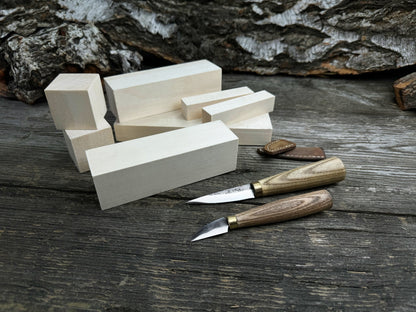 Hand-Forged Wood Carving Tool Set with Wooden Blanks WS8