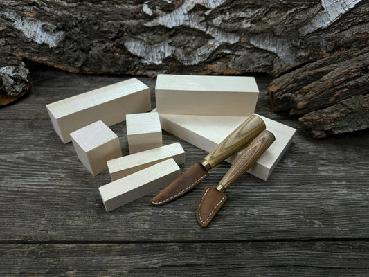 Hand-Forged Wood Carving Tool Set with Wooden Blanks WS8