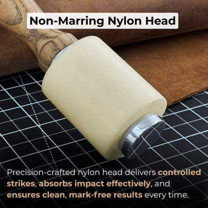 Handmade Mallet with Nylon Head, 21.5 cm (8.46 inches)