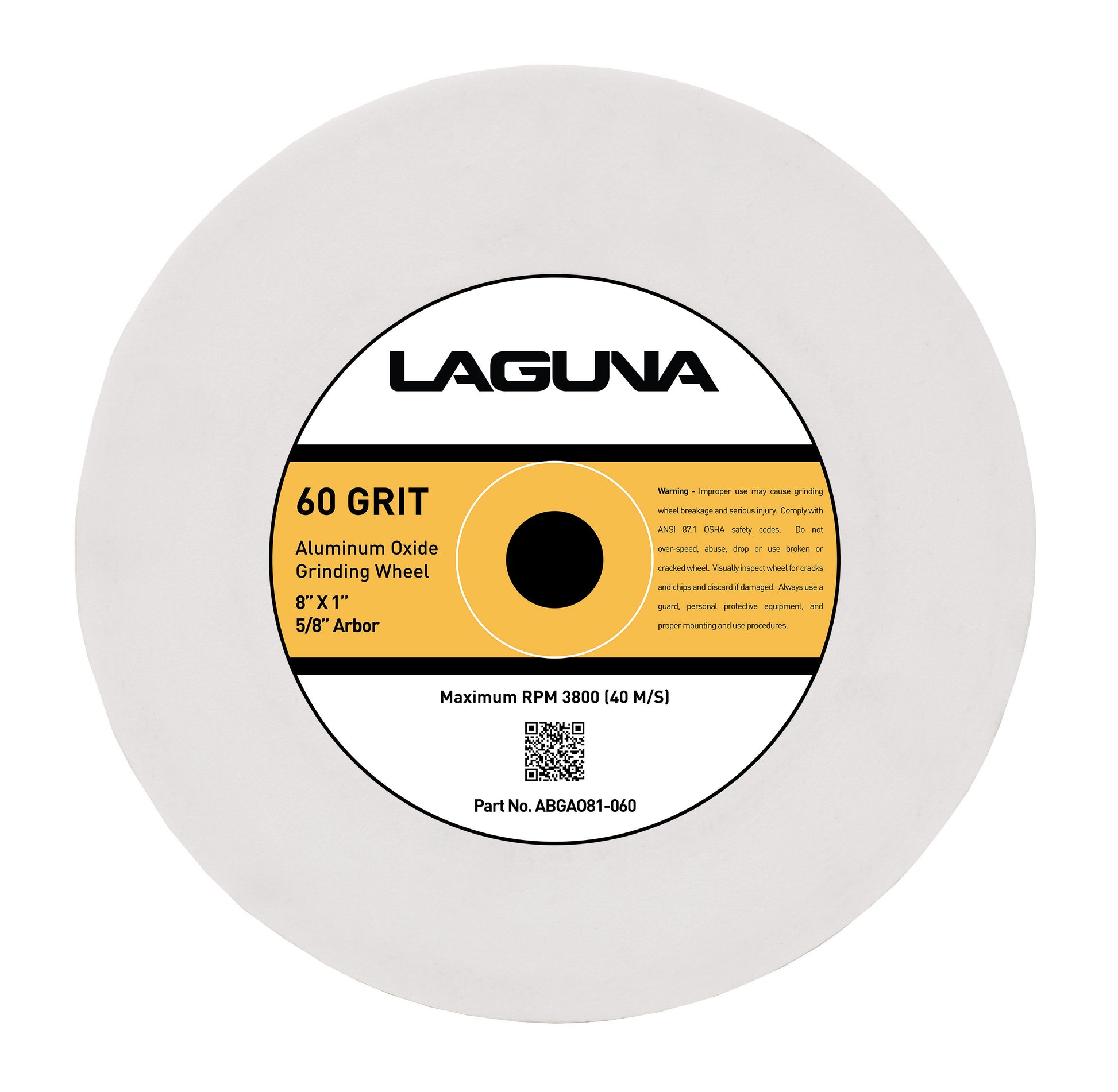 Laguna 60 Grit Aluminum Oxide Grinding Wheel - Norfolk Wood Shop