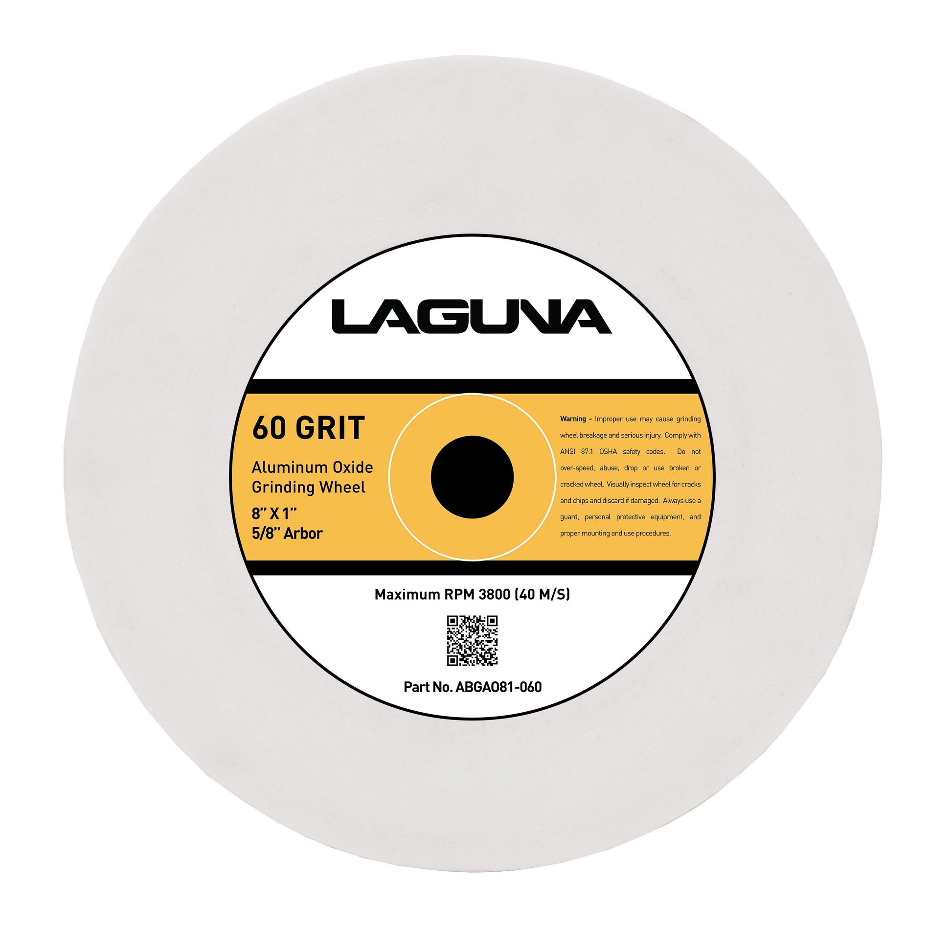 Laguna 60 Grit Aluminum Oxide Grinding Wheel - Norfolk Wood Shop
