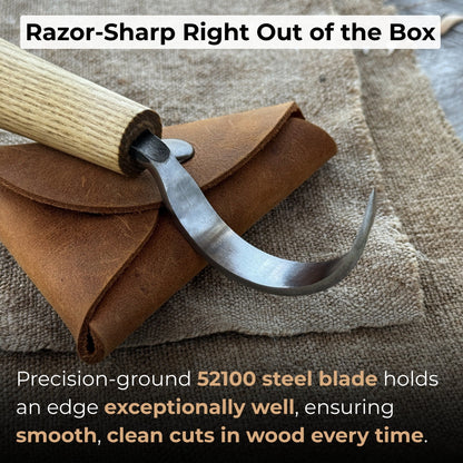 Large Hook Knife for Spoon Carving, ⌀6 cm (2.4 inches)