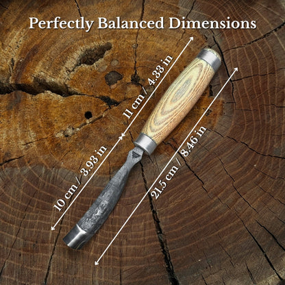 Long Bent (Curved) Gouge, 10-45 mm / 0.4-1.8 in