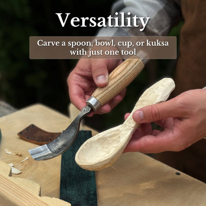 Long Bent (Curved) Gouge, 10-45 mm / 0.4-1.8 in