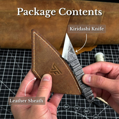 Marking Knife Kiridashi with leather sheath, 4 cm (1.57 inches)
