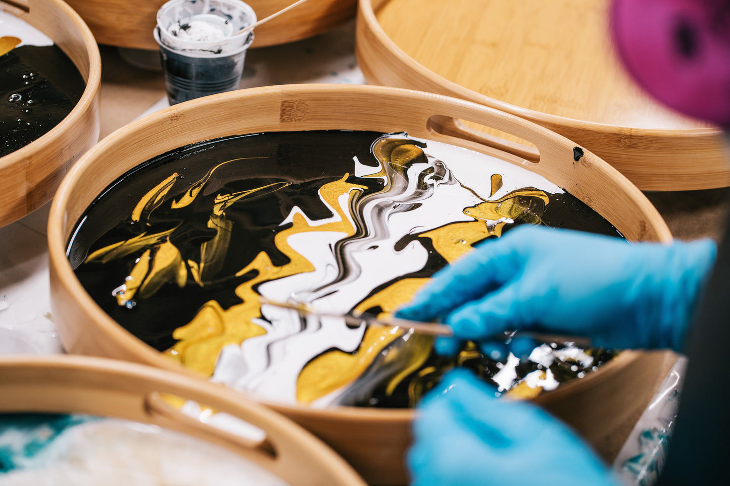 serving tray with epoxy finish