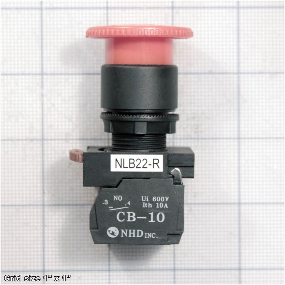 E-STOP BUTTON W/3 ARROW NHD NLB22-R V2