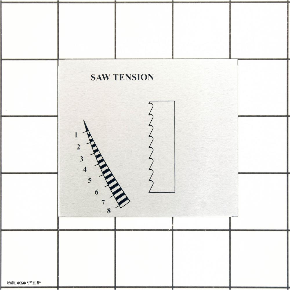 BLADE TENSION SCALE LABEL
