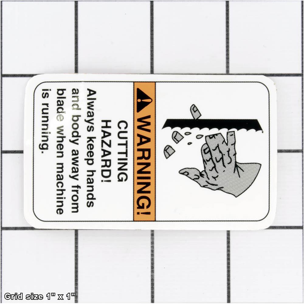 BLADE HAZARD LABEL VERT L