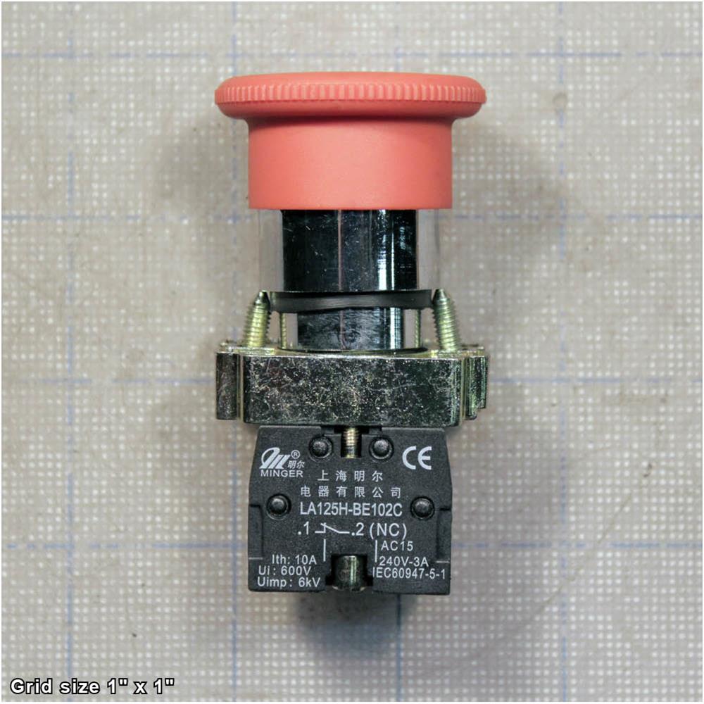 E-STOP BUTTON MINGER LA125HBE101C