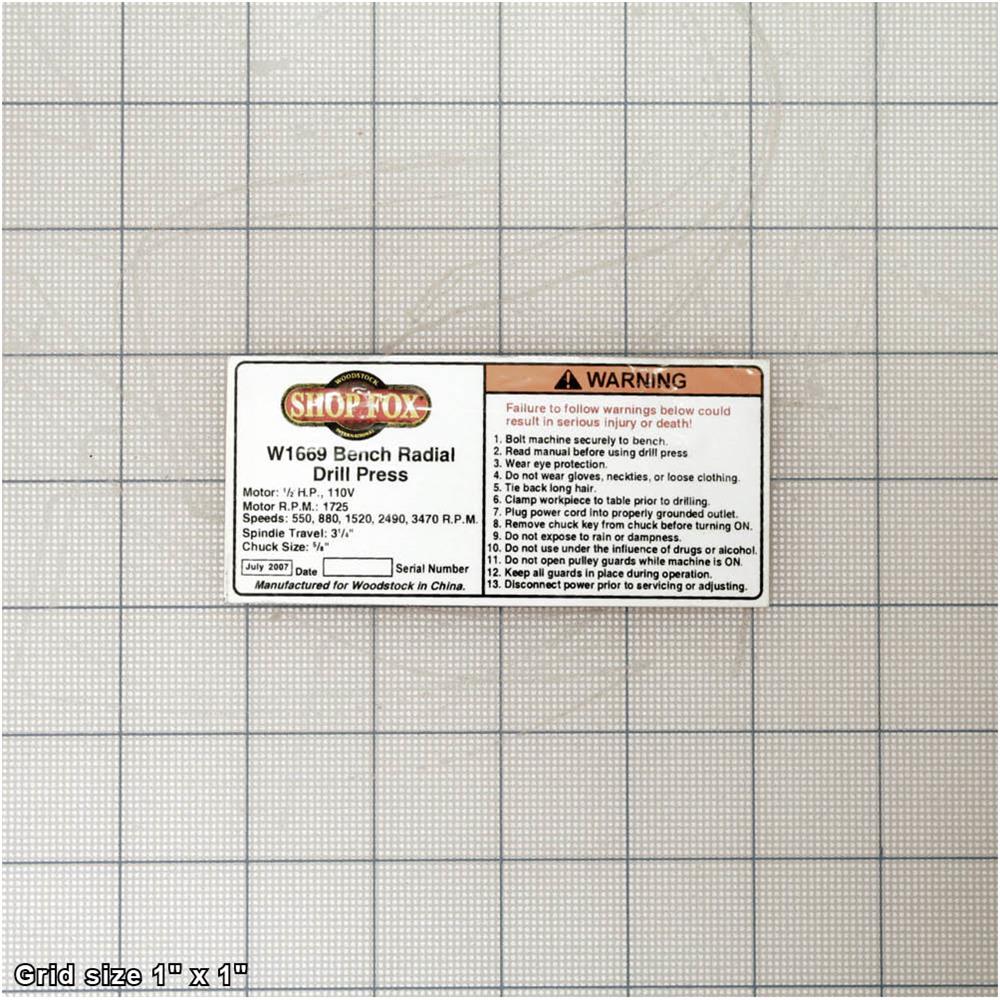 SHOP FOX NAMEPLATE