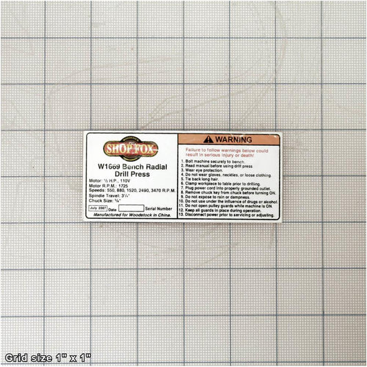 SHOP FOX NAMEPLATE