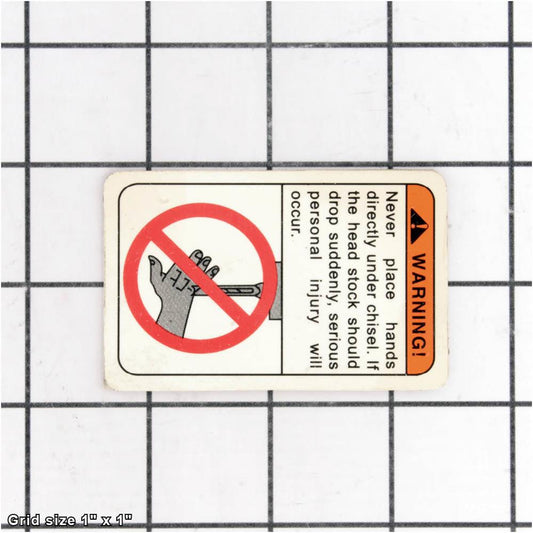HAND/CHISEL WARNING