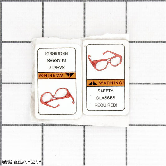SAFETY GLASSES WARNING