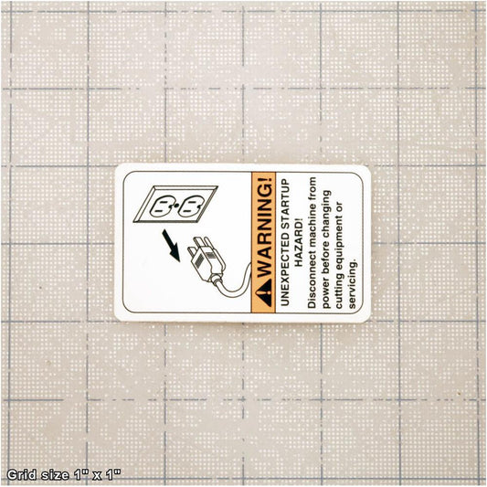 UNPLUG TABLE SAW LABEL