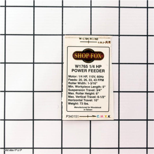 SHOP FOX LOGO LABEL