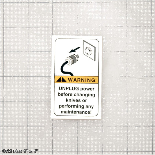UNPLUG 220V POWER LABEL
