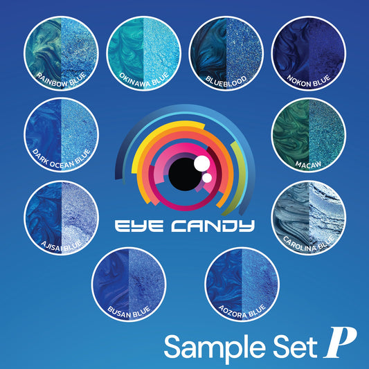 10 Color Pigment Powder Variety Pack Set P - Blues