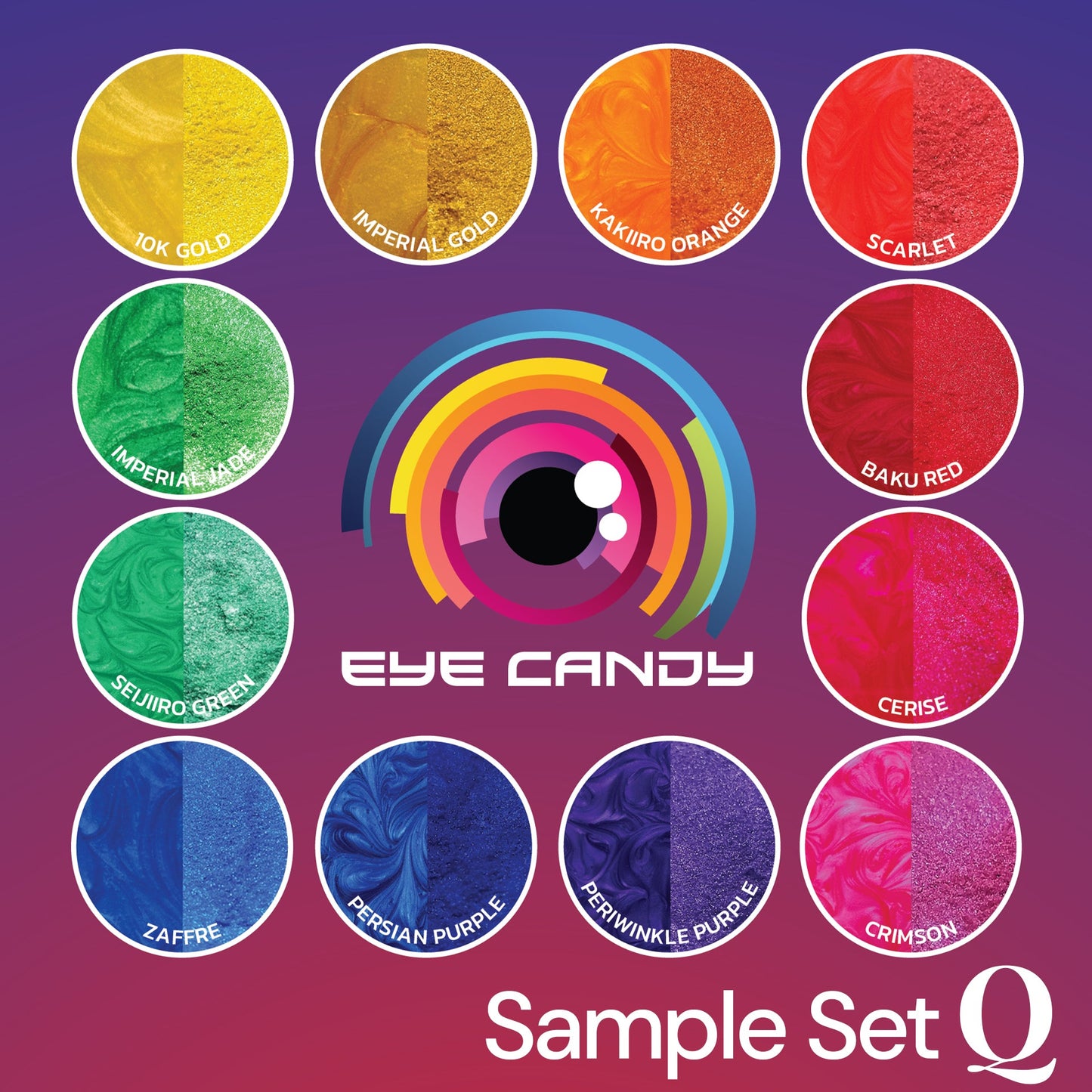 12 Color Opulent High Quality Powder Variety Pack Set Q