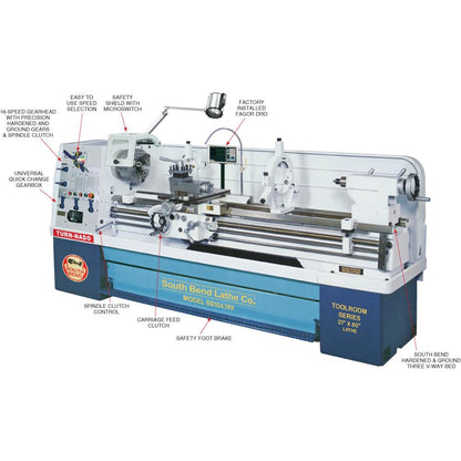 21" x 80" Turn-Nado Gearhead Lathe with DRO