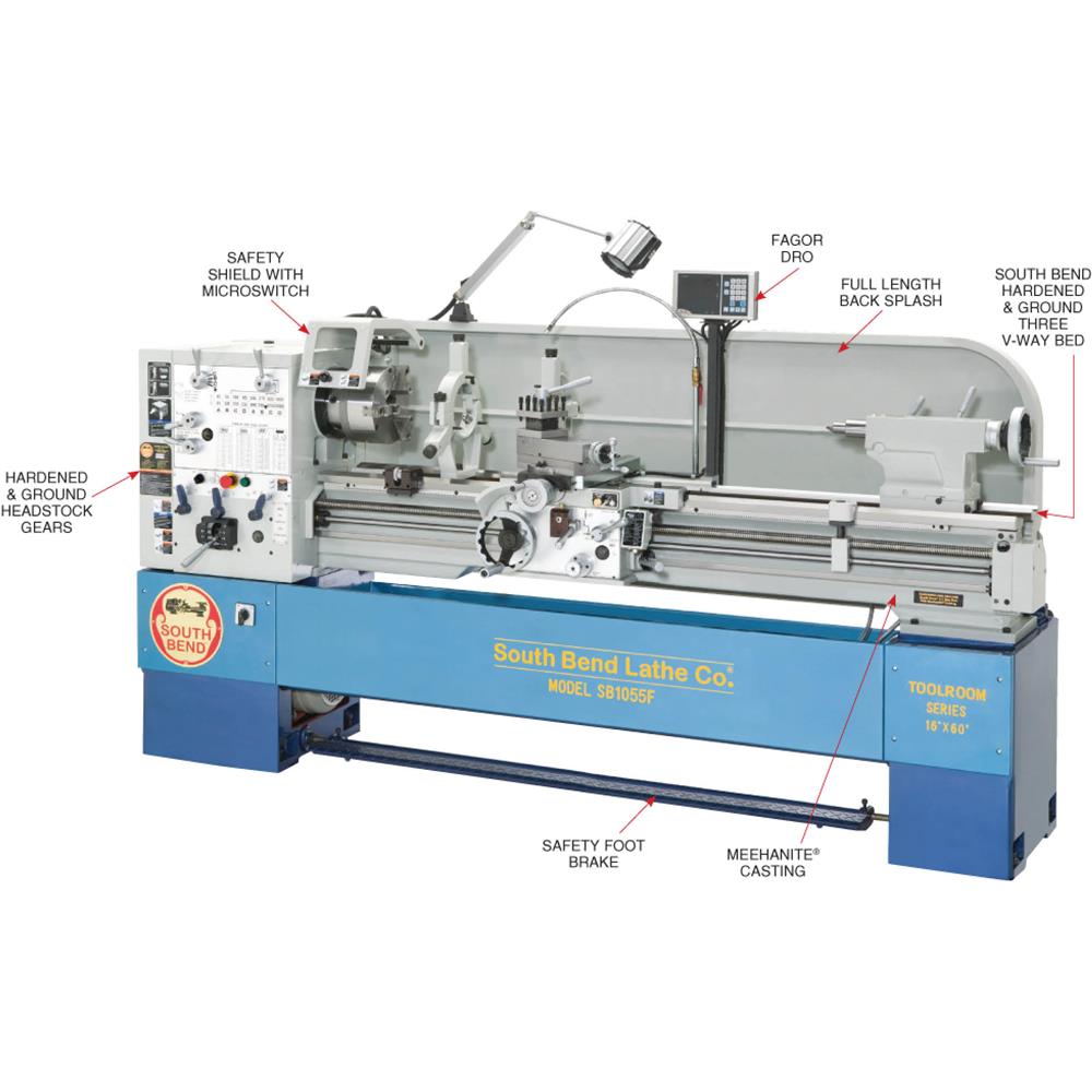 16" x 60" Gearhead Lathe with DRO
