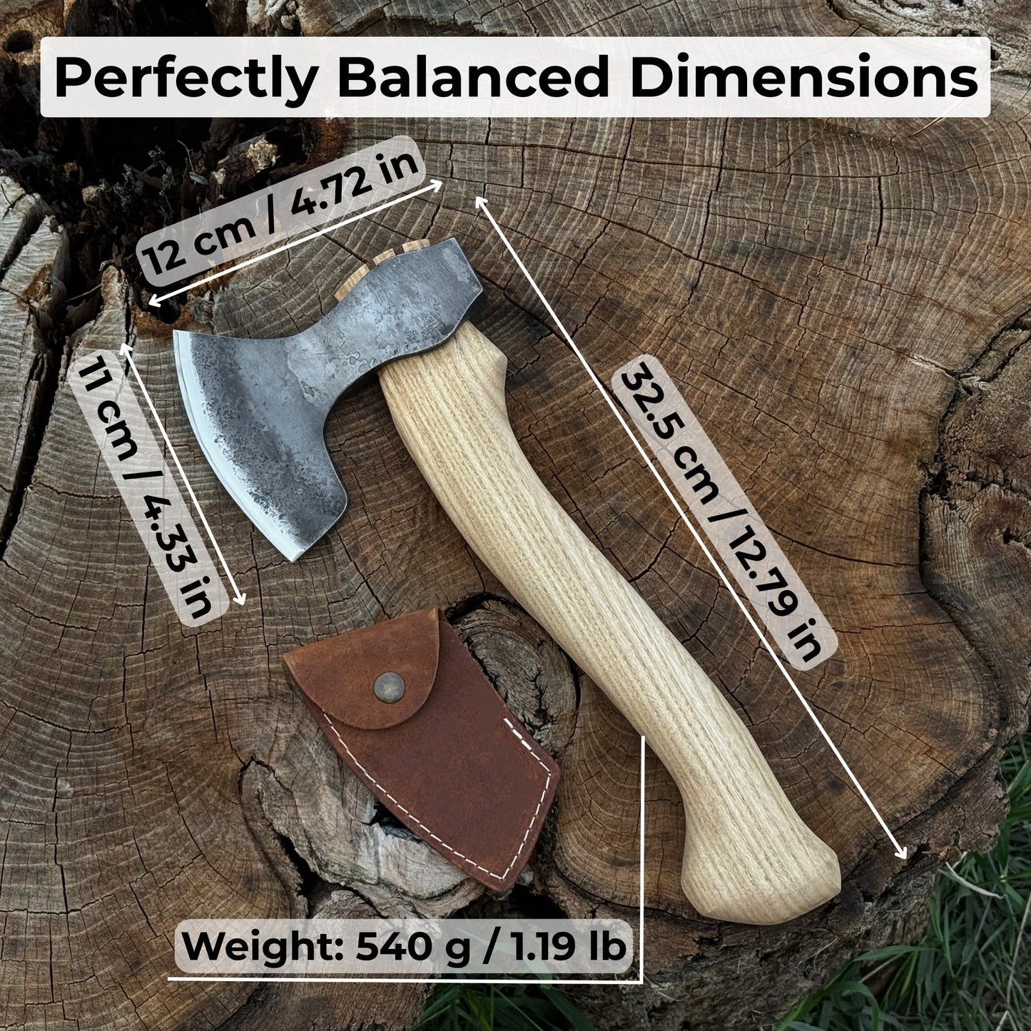 Small Carving Axe, 0.54 kg (1.19 lbs) - Norfolk Wood Shop