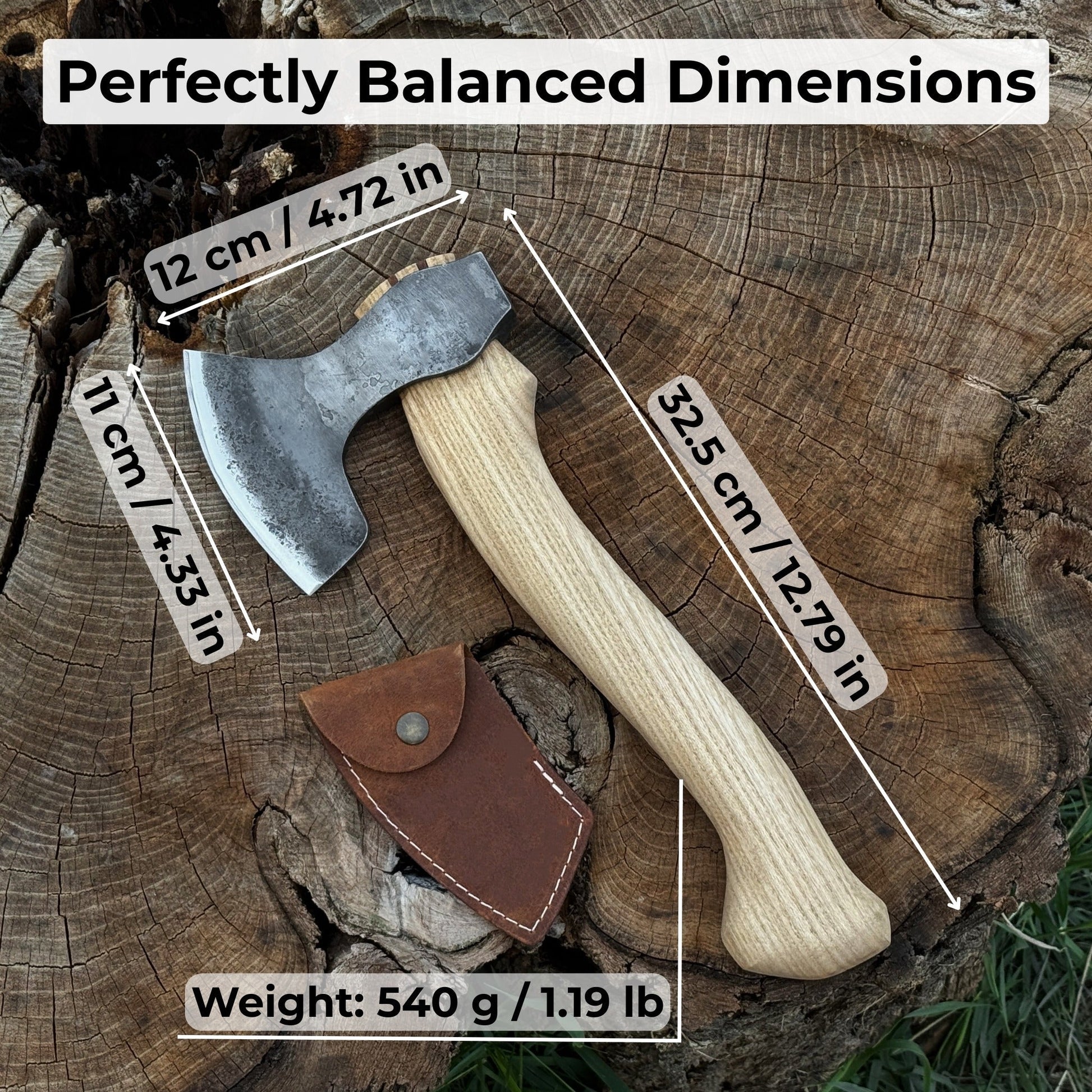 Small Carving Axe, 0.54 kg (1.19 lbs) - Norfolk Wood Shop