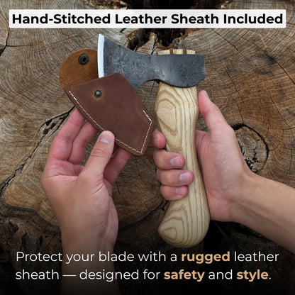 Small Carving Axe with Leather Sheath, 0.47 kg (1 lb) - Norfolk Wood Shop