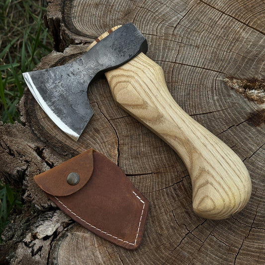 Small Carving Axe with Leather Sheath, 0.47 kg (1 lb) - Norfolk Wood Shop