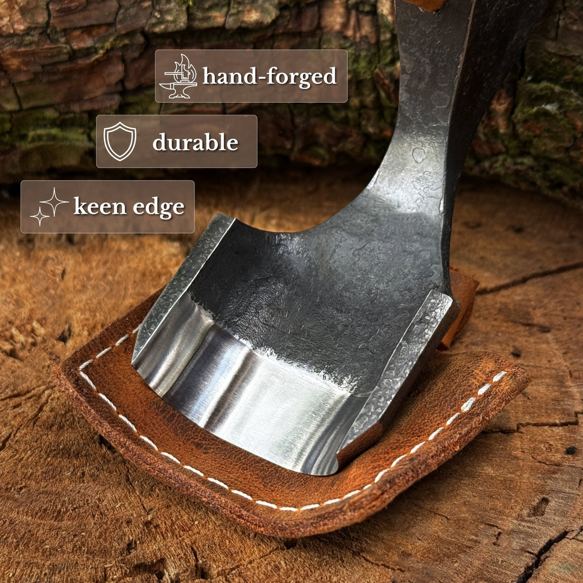 Small Kuksa Adze with Deep Curved (Round) Blade, 4.5 cm / 1.8 in