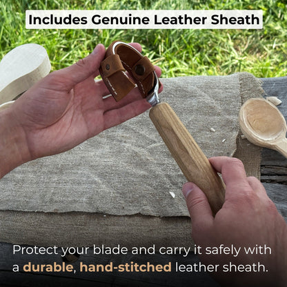 Small Spoon Carving Hook Knife with Octagonal Handle, 6 cm (2.36 inches)
