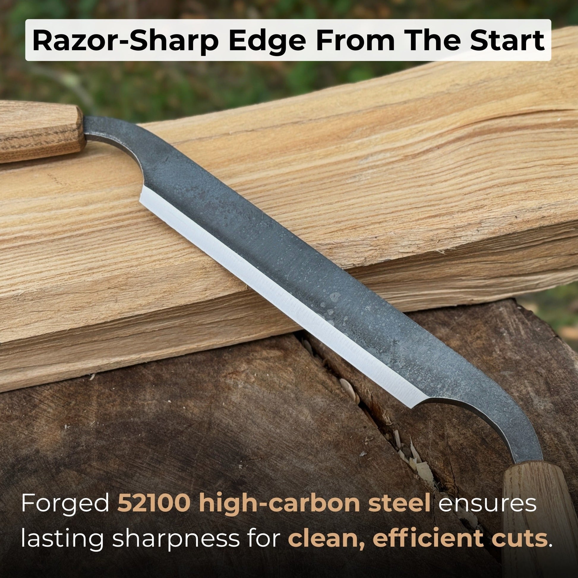 Small Straight Drawknife, 14.5 cm (5.7 inches) Cutting Edge - Norfolk Wood Shop