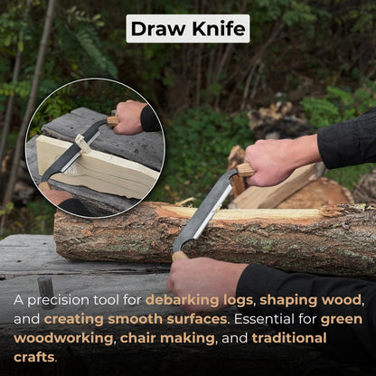 Small Straight Drawknife, 14.5 cm (5.7 inches) Cutting Edge - Norfolk Wood Shop