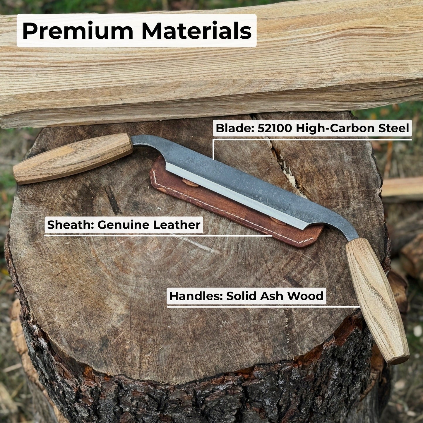 Small Straight Drawknife, 14.5 cm (5.7 inches) Cutting Edge - Norfolk Wood Shop