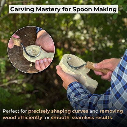 Spoon Carving Hook Knife – Large Radius Curve 5.5 cm (2.17 inches) - Norfolk Wood Shop