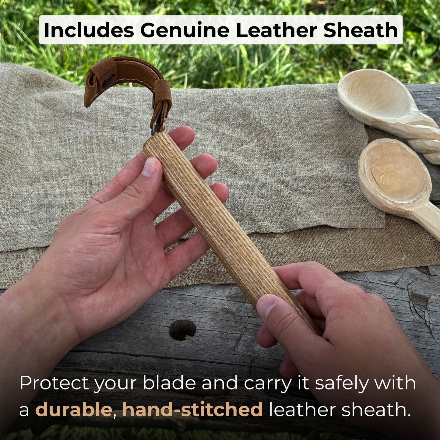Spoon Carving Hook Knife – Large Radius Curve 5.5 cm (2.17 inches) - Norfolk Wood Shop