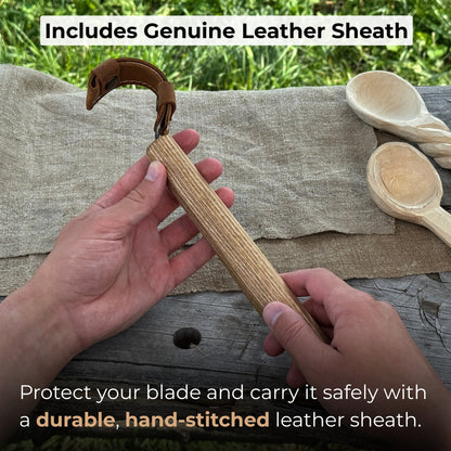 Spoon Carving Hook Knife – Large Radius Curve 5.5 cm (2.17 inches) - Norfolk Wood Shop