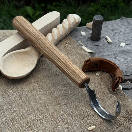 Spoon Carving Hook Knife – Large Radius Curve 5.5 cm (2.17 inches) - Norfolk Wood Shop