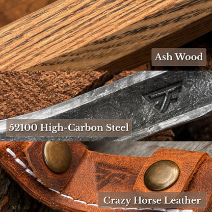 Spoon Carving Hook Knife – Long Curved Blade 7 cm / 2.7 in
