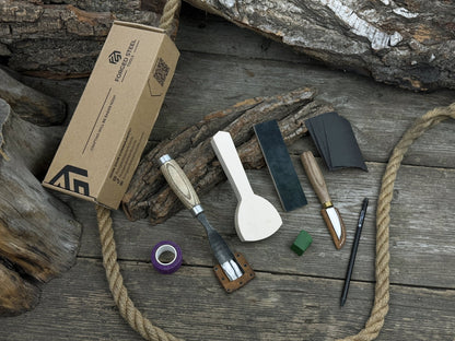 Spoon Carving Kit – All-in-One Whittling Starter Set for Beginners, Adults & Kids