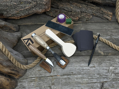 Spoon Carving Kit – All-in-One Whittling Starter Set for Beginners, Adults & Kids