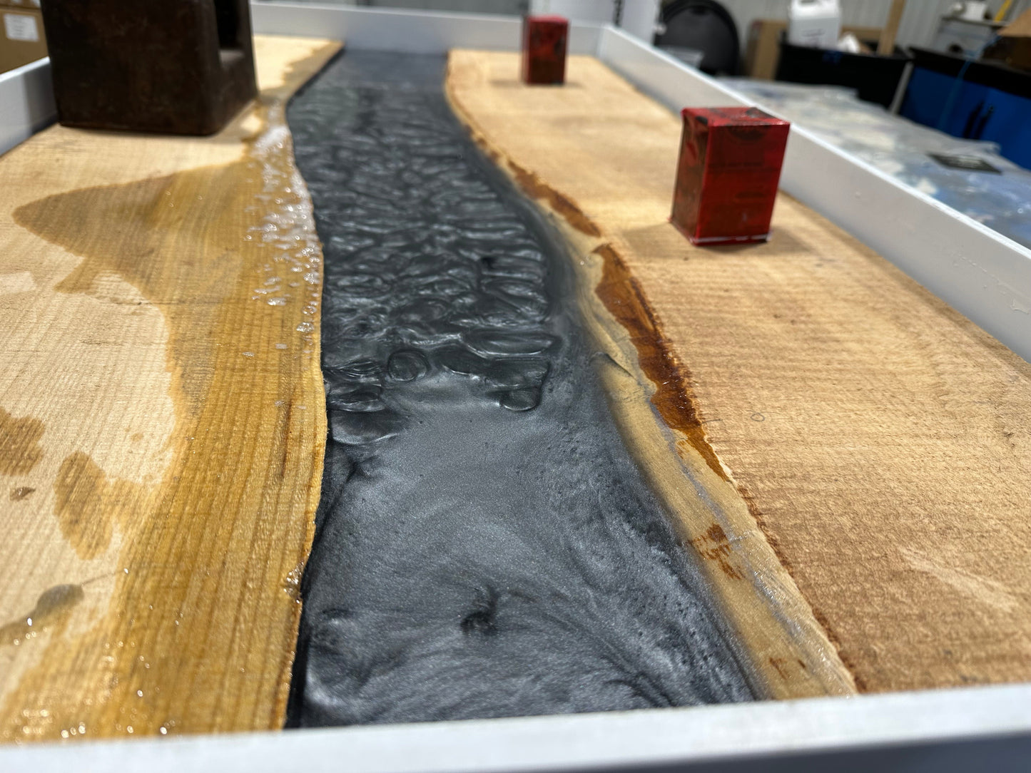 river table with FlowCastSPR casting resin