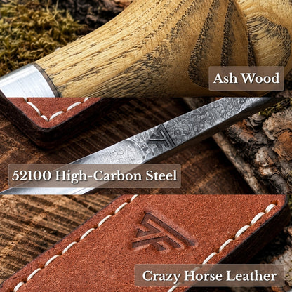 Straight Carving Gouge with Palm Handle, 5-12 mm / 0.20-0.47 in