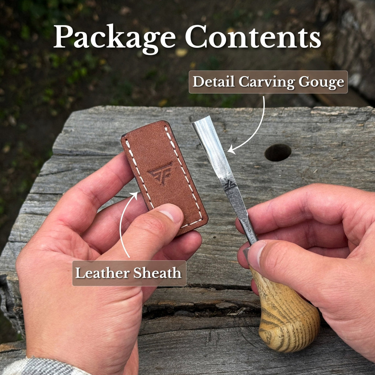 Straight Carving Gouge with Palm Handle, 5-12 mm / 0.20-0.47 in