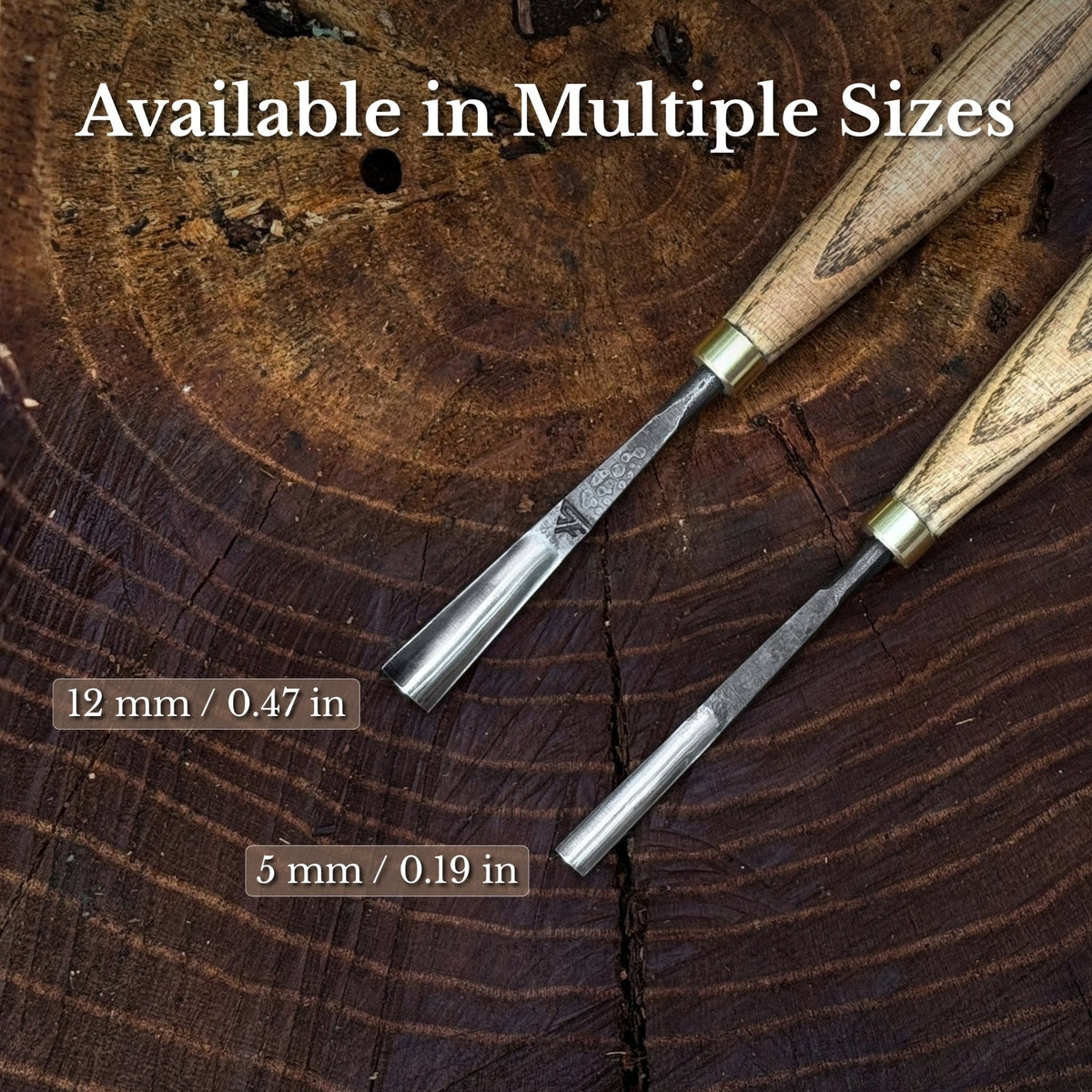 Straight Wood Carving Gouge, 5-12 mm / 0.20-0.47 in