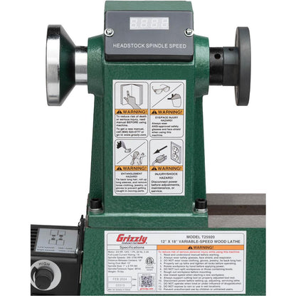 12" x 18" Variable-Speed Benchtop Wood Lathe