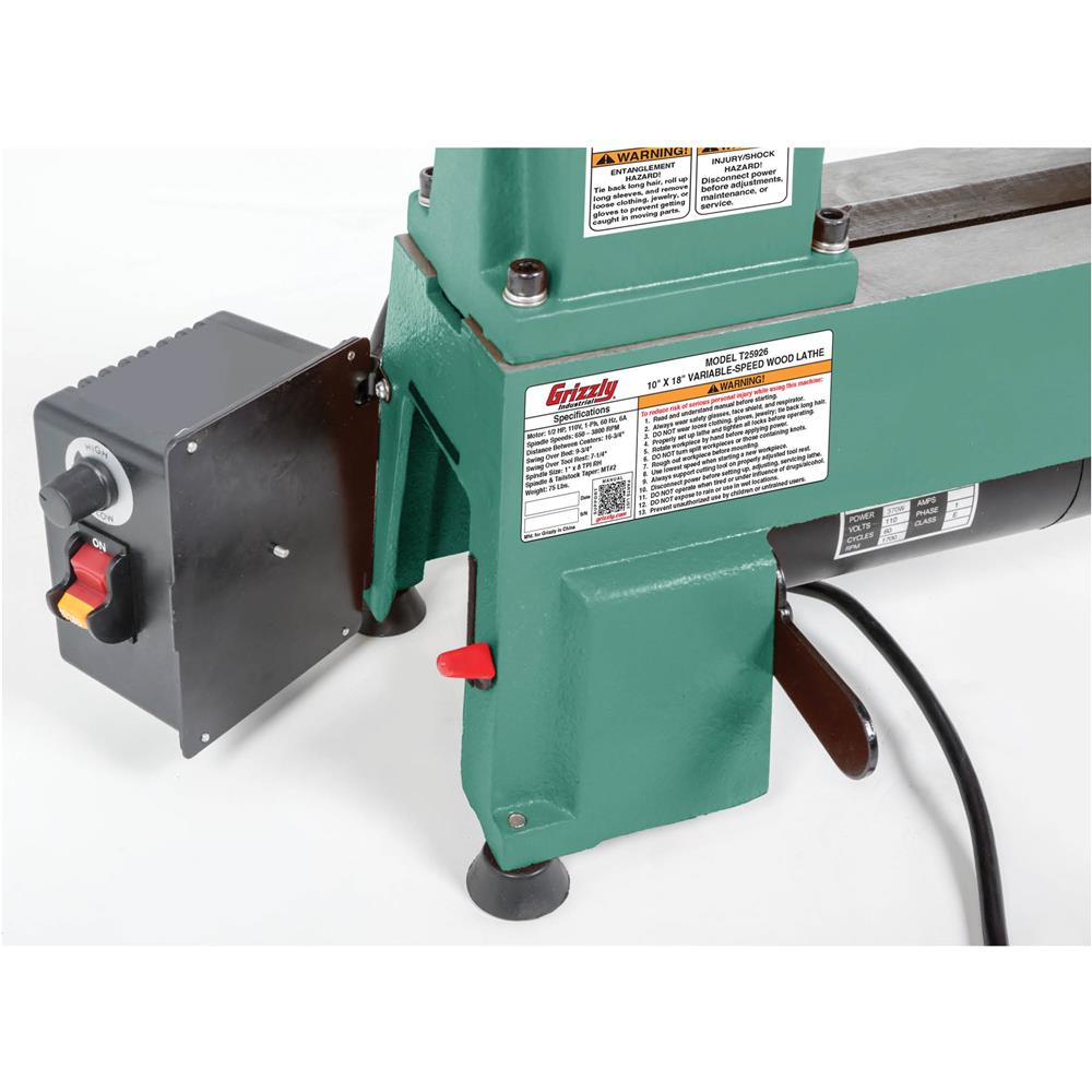 10" x 18" Variable-Speed Benchtop Wood Lathe