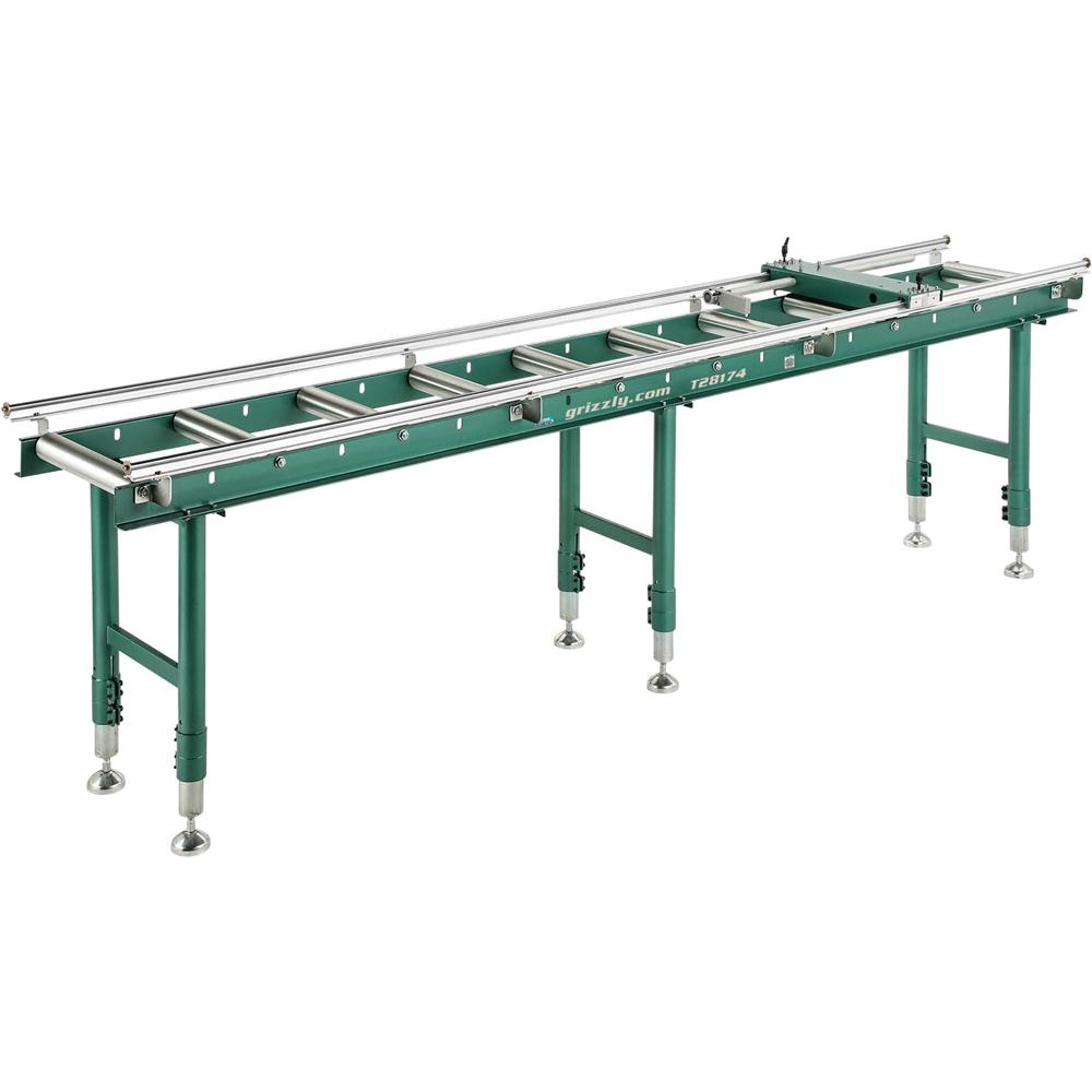14" x 118" Heavy-Duty Roller Table with Work Stop