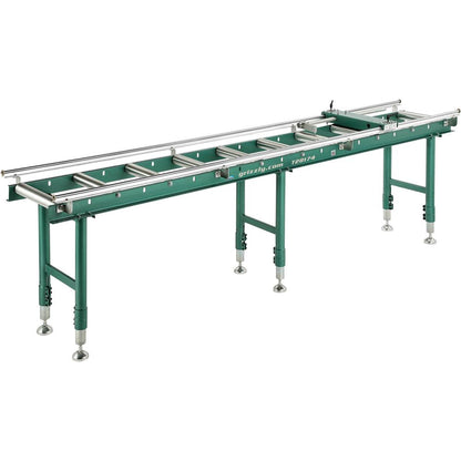 14" x 118" Heavy-Duty Roller Table with Work Stop