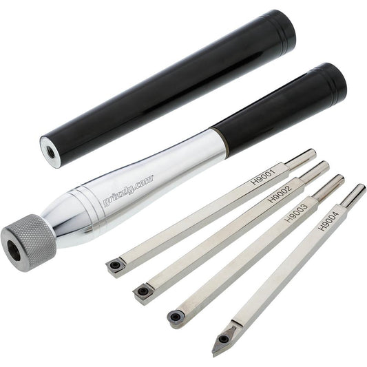 6 Pc. Collet Woodturning Chisel Set With Carbide Inserts and Aluminum Handles
